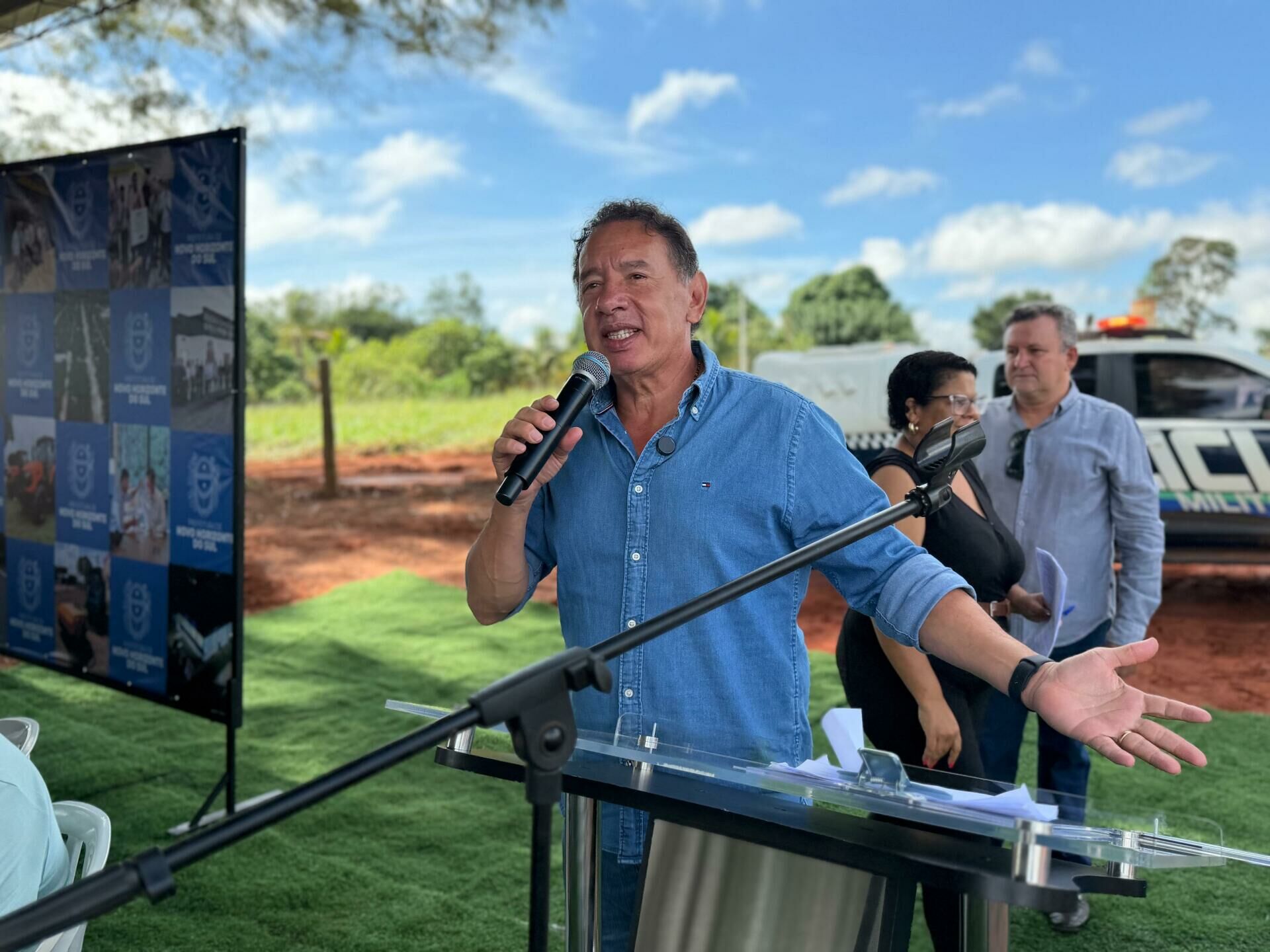 Imagem de compartilhamento para o artigo Gerson Claro participa de entregas em Novo Horizonte do Sul e destaca avanços em infraestrutura e proteção às mulheres da MS Todo dia